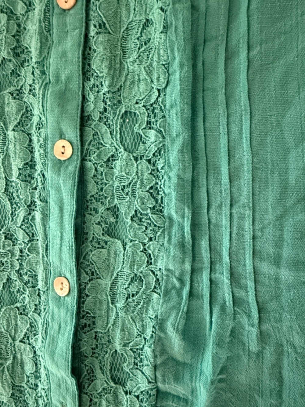 Notations Turquoise Lace-Front Button Shirt - Picture 12 of 15